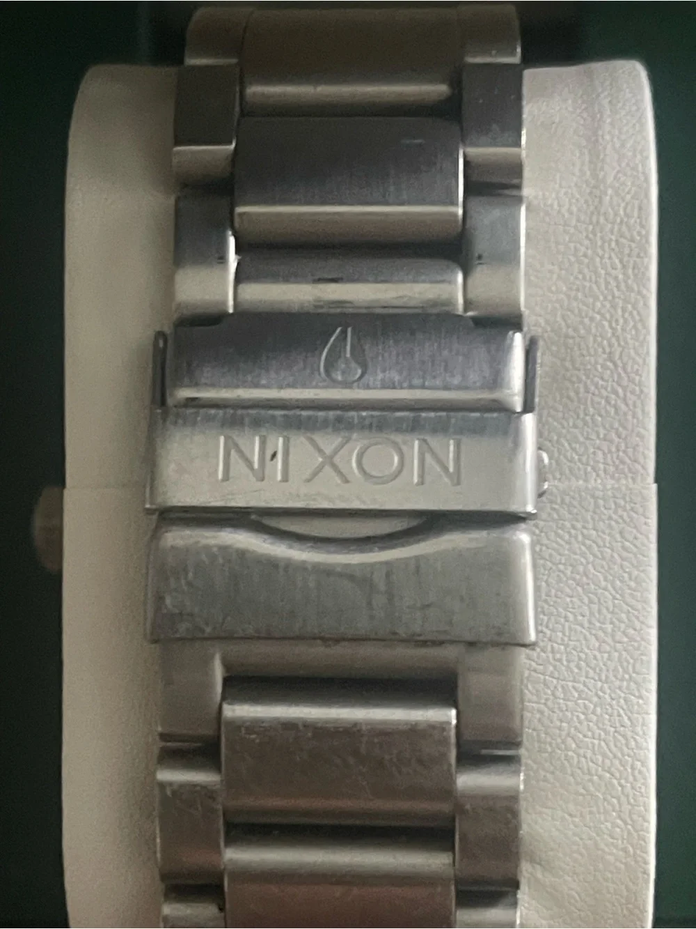 Nixon Silver Stainless Steel 51-30 Chronograph with White Dial. Like new.